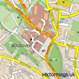 Street map sample of Bolsover, Derbyshire