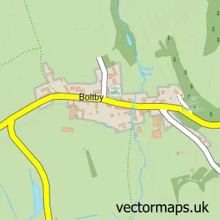 Street map sample of Boltby, North Yorkshire