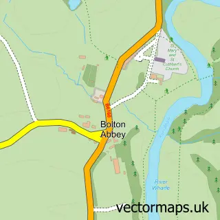 Street map sample of Bolton Abbey, North Yorkshire