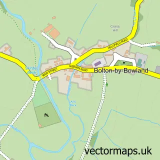 Street map sample of Bolton by Bowland, Lancashire