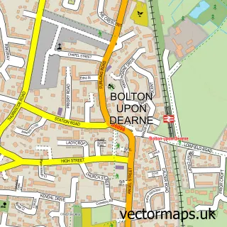 Street map sample of Bolton upon Dearne, South Yorkshire