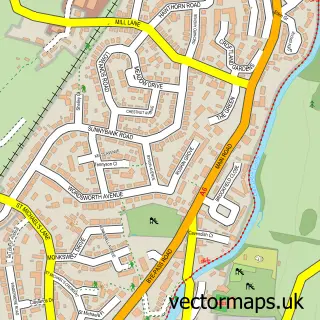 Street map sample of Bolton-le-Sands, Lancashire