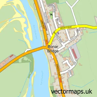 Street map sample of Bonar Bridge, Sutherland