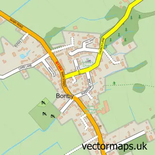 Street map sample of Bonby, Lincolnshire