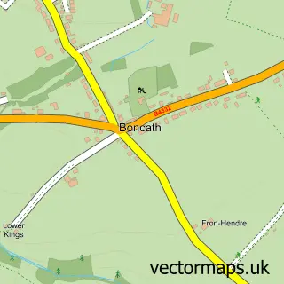 Street map sample of Boncath, Dyfed