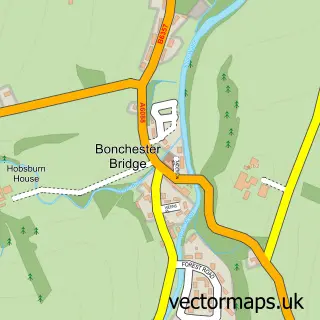 Street map sample of Bonchester Bridge, Roxburgh, Ettrick and Lauderdale