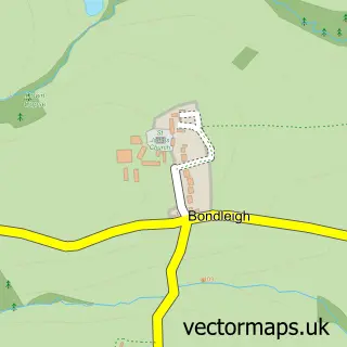 Street map sample of Bondleigh, Devon