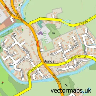 Street map sample of Bonds, Lancashire