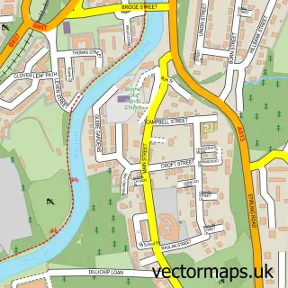 Street map sample of Bonhill, Dunbartonshire