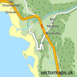 Street map sample of Bonnavoulin, Inverness