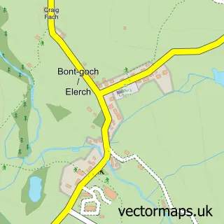 Street map sample of Bontgoch, Dyfed