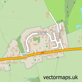 Street map sample of Bonvilston, South Glamorgan
