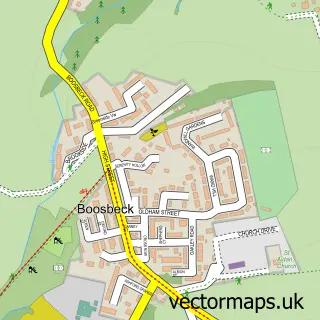Street map sample of Boosbeck, North Yorkshire