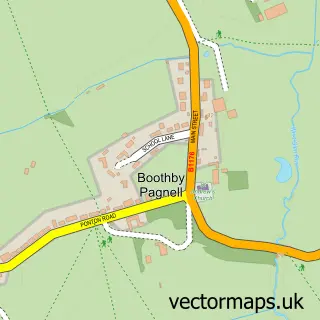 Street map sample of Boothby Pagnell, Lincolnshire