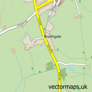 Street map sample of Boothgate, Derbyshire