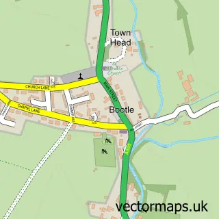 Street map sample of Bootle, Cumbria