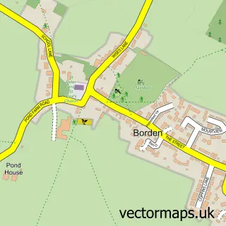 Street map sample of Borden, Kent