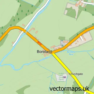 Street map sample of Boreland, Dumfries