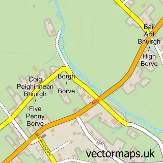 Street map sample of Borgh, Western Isles