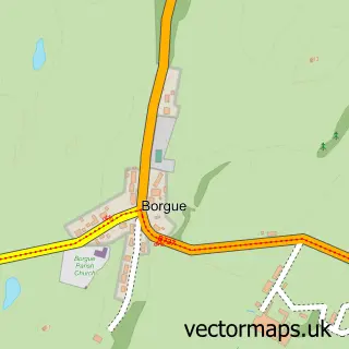 Street map sample of Borgue, The Stewartry of Kirkcudbright