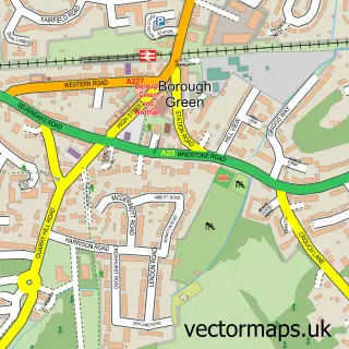 Street map sample of Borough Green, Kent