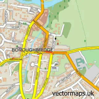 Street map sample of Boroughbridge, North Yorkshire