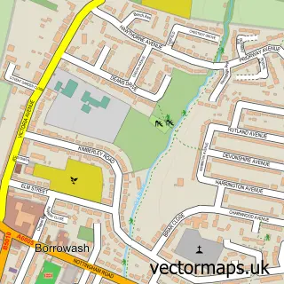 Street map sample of Borrowash, Derbyshire