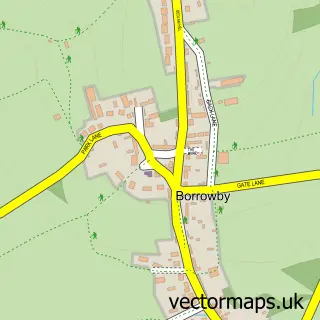 Street map sample of Borrowby, North Yorkshire
