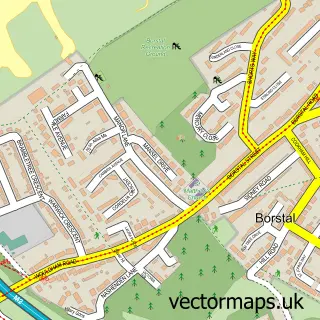 Street map sample of Borstal, Kent