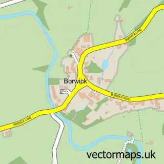 Street map sample of Borwick, Lancashire