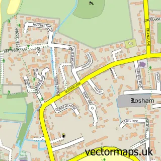 Street map sample of Bosham, West Sussex