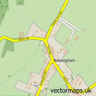 Street map sample of Bossingham, Kent