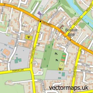 Street map sample of Boston Spa, West Yorkshire