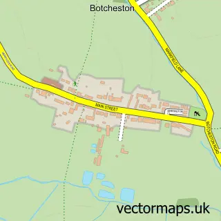 Street map sample of Botcheston, Leicestershire