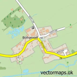 Street map sample of Bothamsall, Nottinghamshire