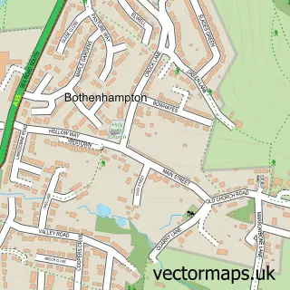 Street map sample of Bothenhampton, Dorset