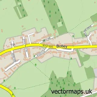 Street map sample of Botley, Buckinghamshire