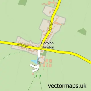 Street map sample of Botolph Claydon, Buckinghamshire