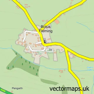 Street map sample of Botus Fleming, Cornwall