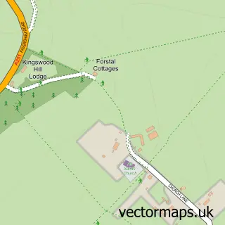 Street map sample of Boughton Aluph, Kent