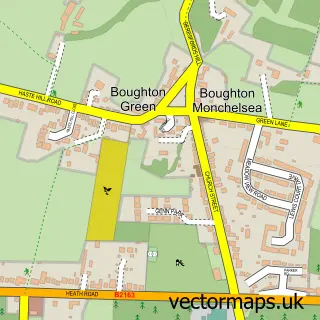 Street map sample of Boughton Monchelsea, Kent