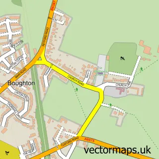 Street map sample of Boughton, Nottinghamshire