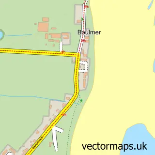 Street map sample of Boulmer, Northumberland