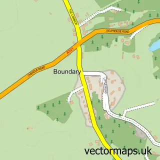 Street map sample of Boundary, Staffordshire