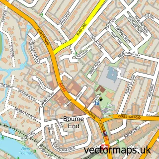 Street map sample of Bourne End, Buckinghamshire