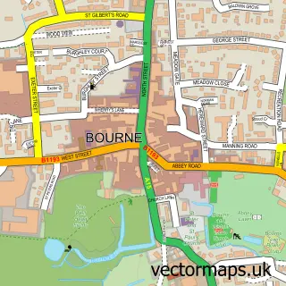 Street map sample of Bourne, Lincolnshire
