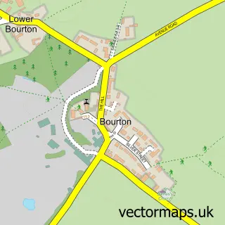 Street map sample of Bourton, Oxfordshire