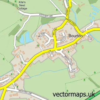 Street map sample of Bourton, Dorset