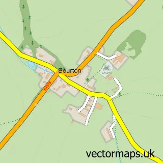 Street map sample of Bourton, Shropshire