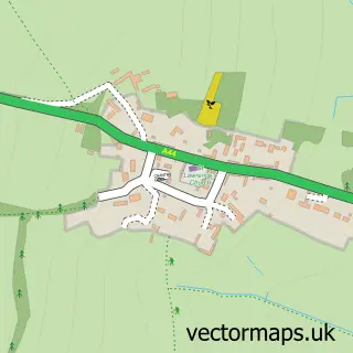 Street map sample of Bourton-on-the-Hill, Gloucestershire